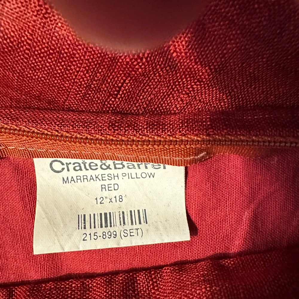 Crate & Barrel Marrakesh Red Gold Pillow Cover